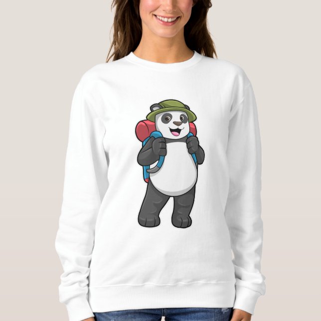 Panda as Hiker with Backpack Sweatshirt (Front)