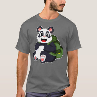 Panda as Hiker with Backpack T-Shirt
