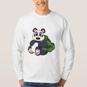 Panda as Hiker with Backpack T-Shirt