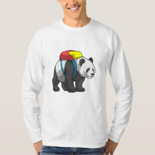 Panda as Hiker with Backpack T-Shirt