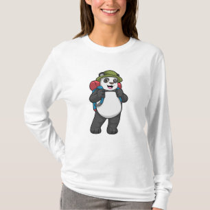 Panda as Hiker with Backpack T-Shirt