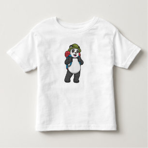 Panda as Hiker with Backpack Toddler T-Shirt