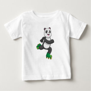 Panda as Inline skater with Roller skates Baby T-Shirt