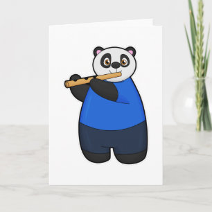 Panda as Musician with Flute Card
