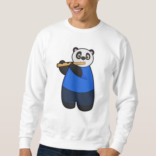 Panda as Musician with Flute Sweatshirt (Front)