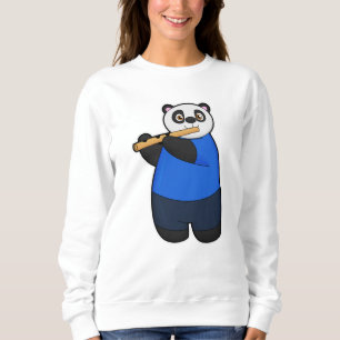 Panda as Musician with Flute Sweatshirt