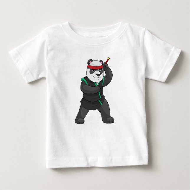 Panda as Ninja in Costume Baby T-Shirt (Front)