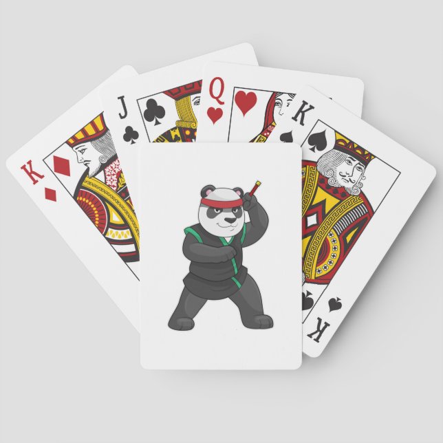 Panda as Ninja in Costume Playing Cards (Back)