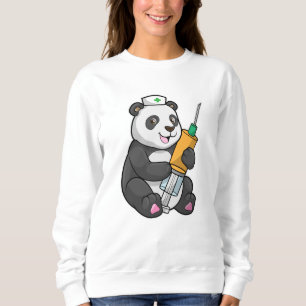 Panda as Nurse with Syringe Sweatshirt