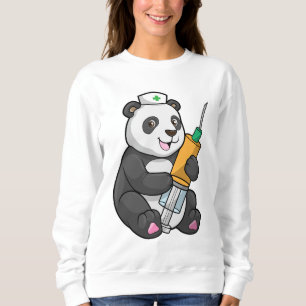 Panda as Nurse with Syringe Sweatshirt