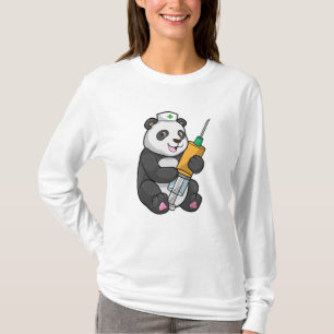 Panda as Nurse with Syringe T-Shirt