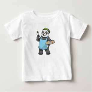 Panda as Painter with Brush & Colour Baby T-Shirt