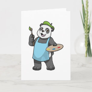 Panda as Painter with Brush & Colour Card