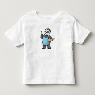 Panda as Painter with Brush & Colour Toddler T-Shirt