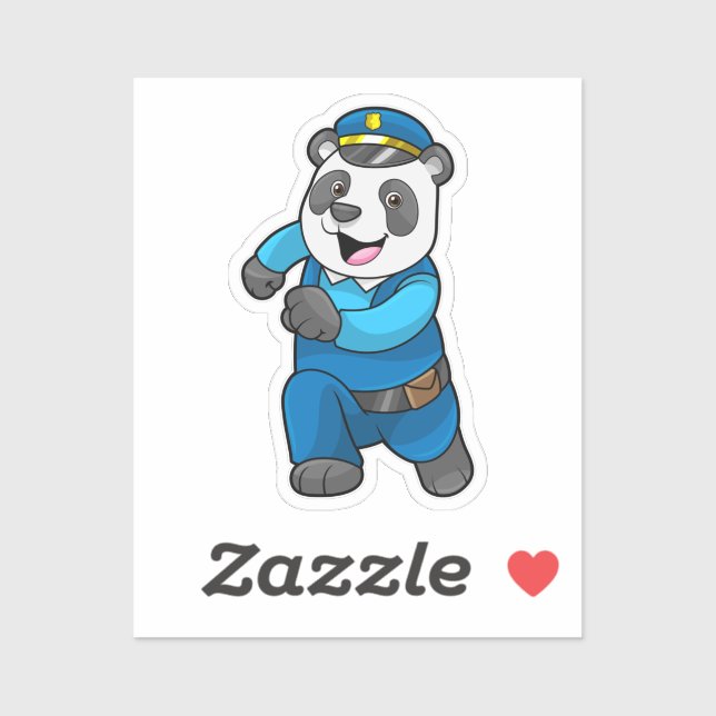 Panda as Police officer with Police hat (Sheet)