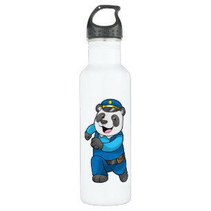 Panda as Police officer with Police hat 710 Ml Water Bottle