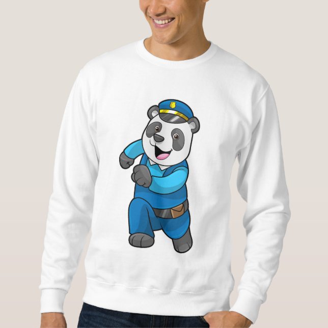 Panda as Police officer with Police hat Sweatshirt (Front)