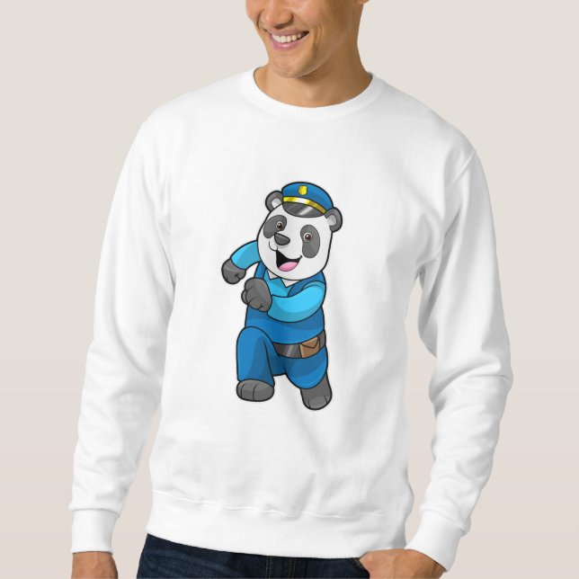 Panda as Police officer with Police hat Sweatshirt (Front)