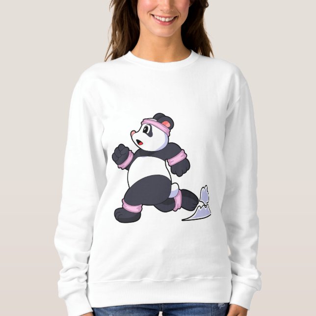 Panda as Runner at Running Sweatshirt (Front)