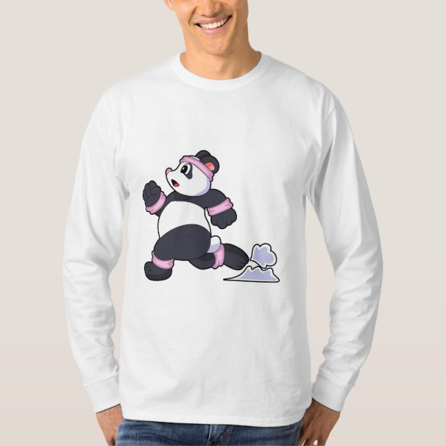 Panda as Runner at Running T-Shirt (Front)