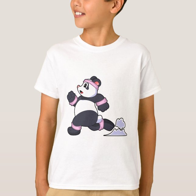 Panda as Runner at Running T-Shirt (Front)