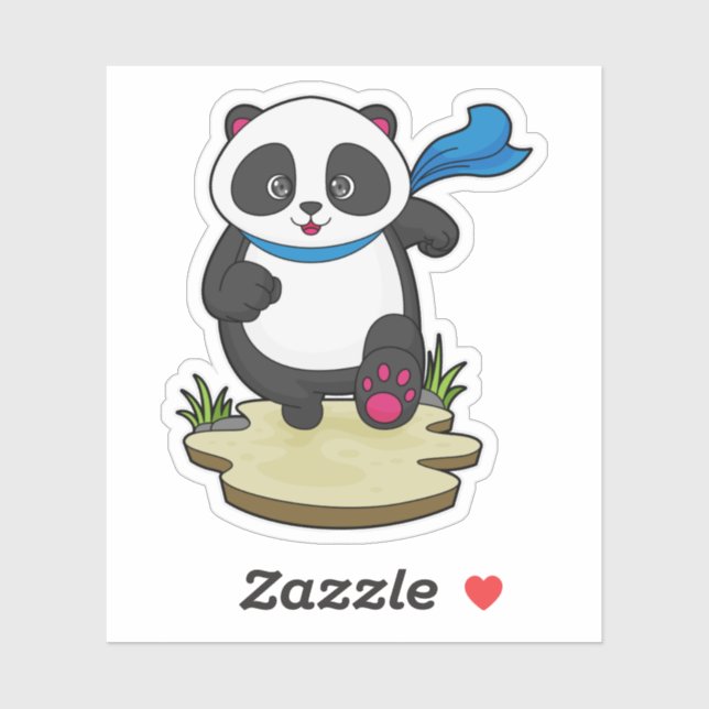 Panda as Runner with Scarf (Sheet)
