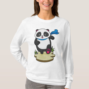 Panda as Runner with Scarf T-Shirt