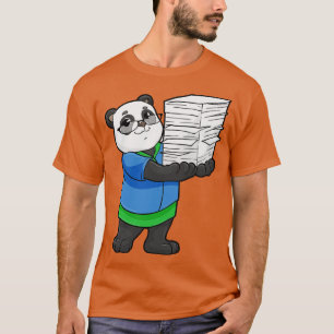 Panda as Secretary with Glasses and Stack of Paper T-Shirt