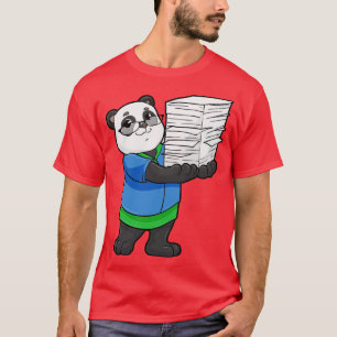 Panda as Secretary with Glasses and Stack of Paper T-Shirt