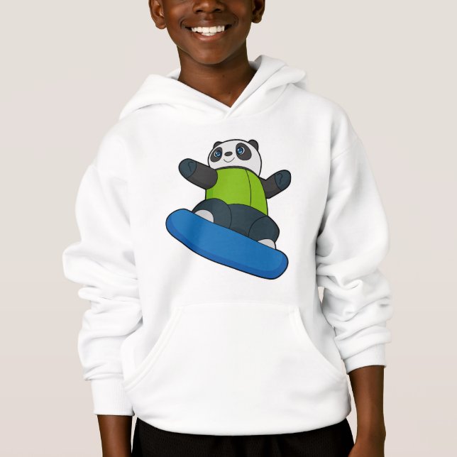 Panda as Snowboarder with Snowboard (Front)