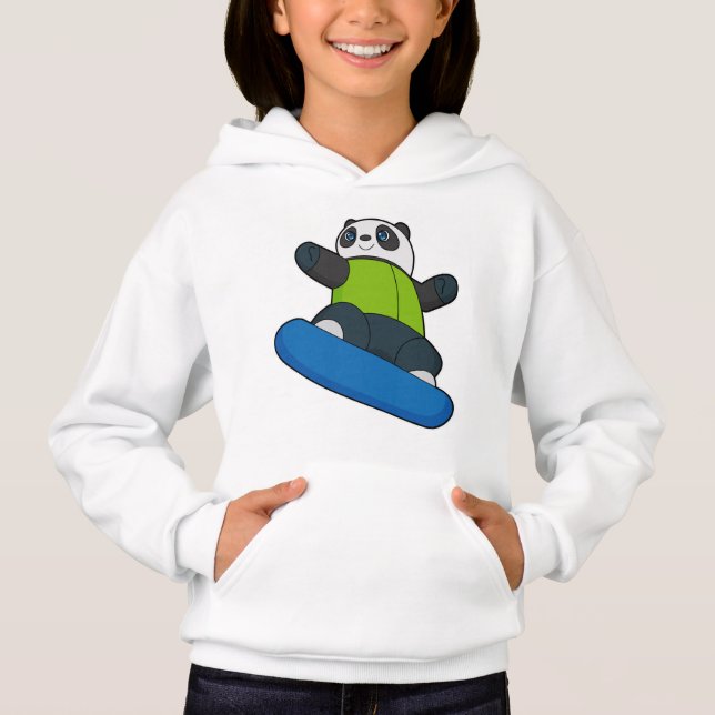 Panda as Snowboarder with Snowboard (Front)