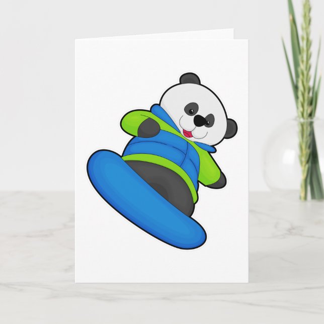 Panda as Snowboarder with Snowboard Card (Front)