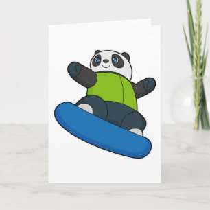 Panda as Snowboarder with Snowboard Card