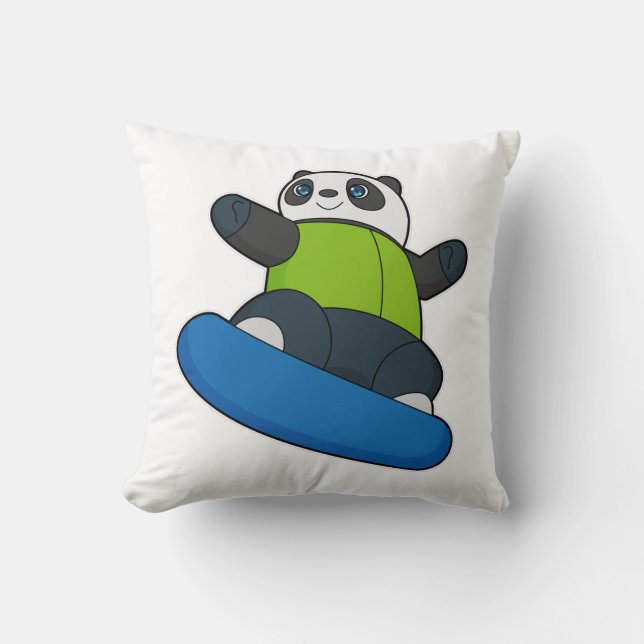 Panda as Snowboarder with Snowboard Cushion (Front)