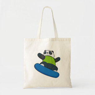 Panda as Snowboarder with Snowboard Tote Bag