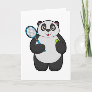 Panda as Tennis player with Tennis racket Card