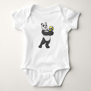 Panda as Volleyball player with Volleyball Baby Bodysuit