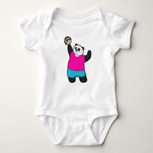 Panda as Volleyball player with Volleyball Baby Bodysuit
