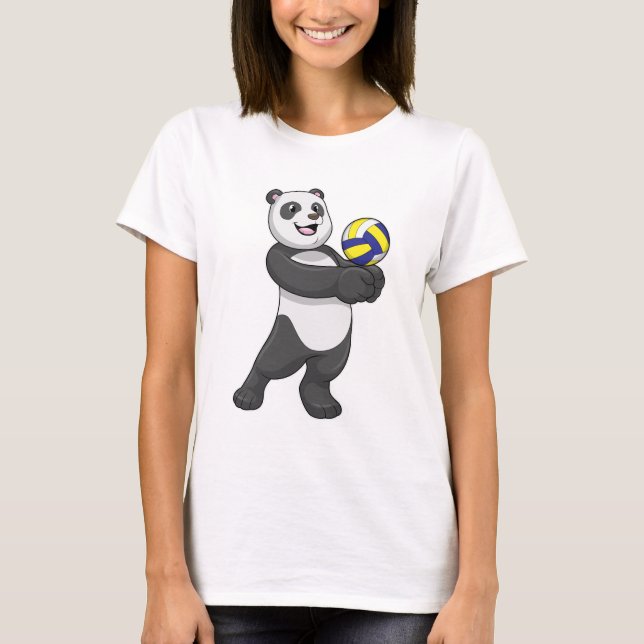 Panda as Volleyball player with Volleyball T-Shirt (Front)