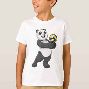 Panda as Volleyball player with Volleyball T-Shirt