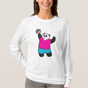 Panda as Volleyball player with Volleyball T-Shirt