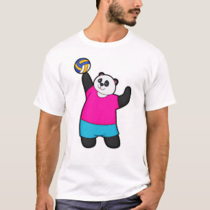 Panda as Volleyball player with Volleyball T-Shirt