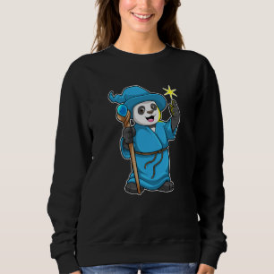 Panda as Wizard with Magic wand Sweatshirt