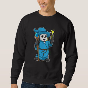 Panda as Wizard with Magic wand Sweatshirt