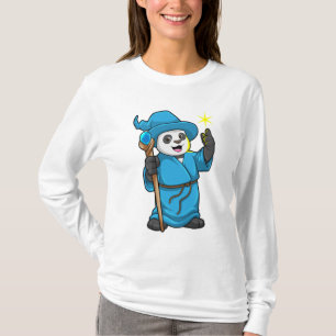 Panda as Wizard with Magic wand T-Shirt