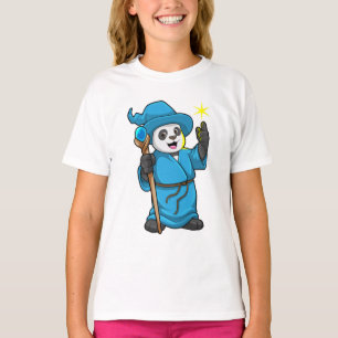 Panda as Wizard with Magic wand T-Shirt