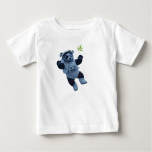 Panda Astronaut Floating in Space Station Baby T-Shirt