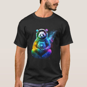 Panda Astronaut In Space Cosmic Colourful Animal T-Shirt