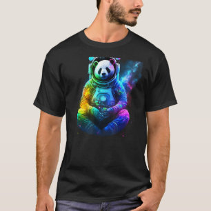Panda Astronaut in Space Cosmic Colourful Funny An T-Shirt