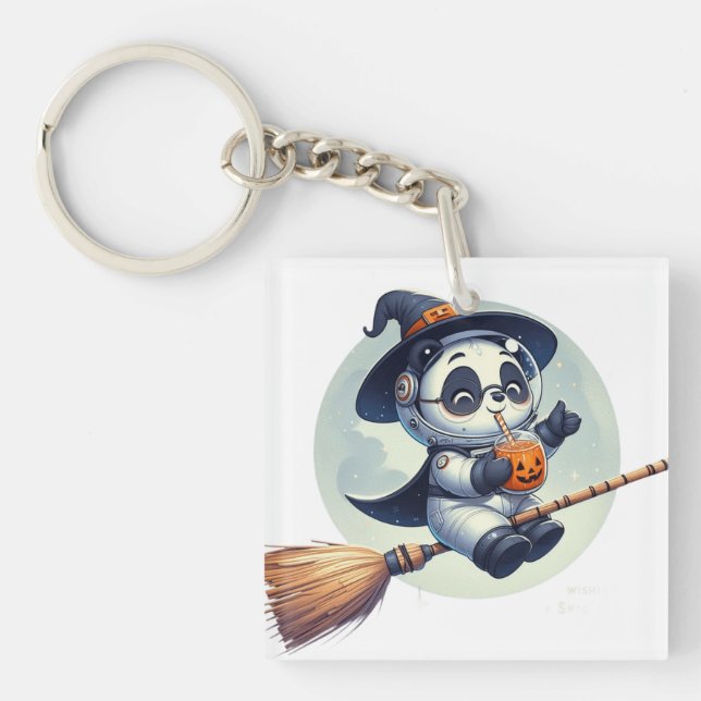 Panda Astronaut's Halloween Adventure: Sipping Pum Key Ring (Front)